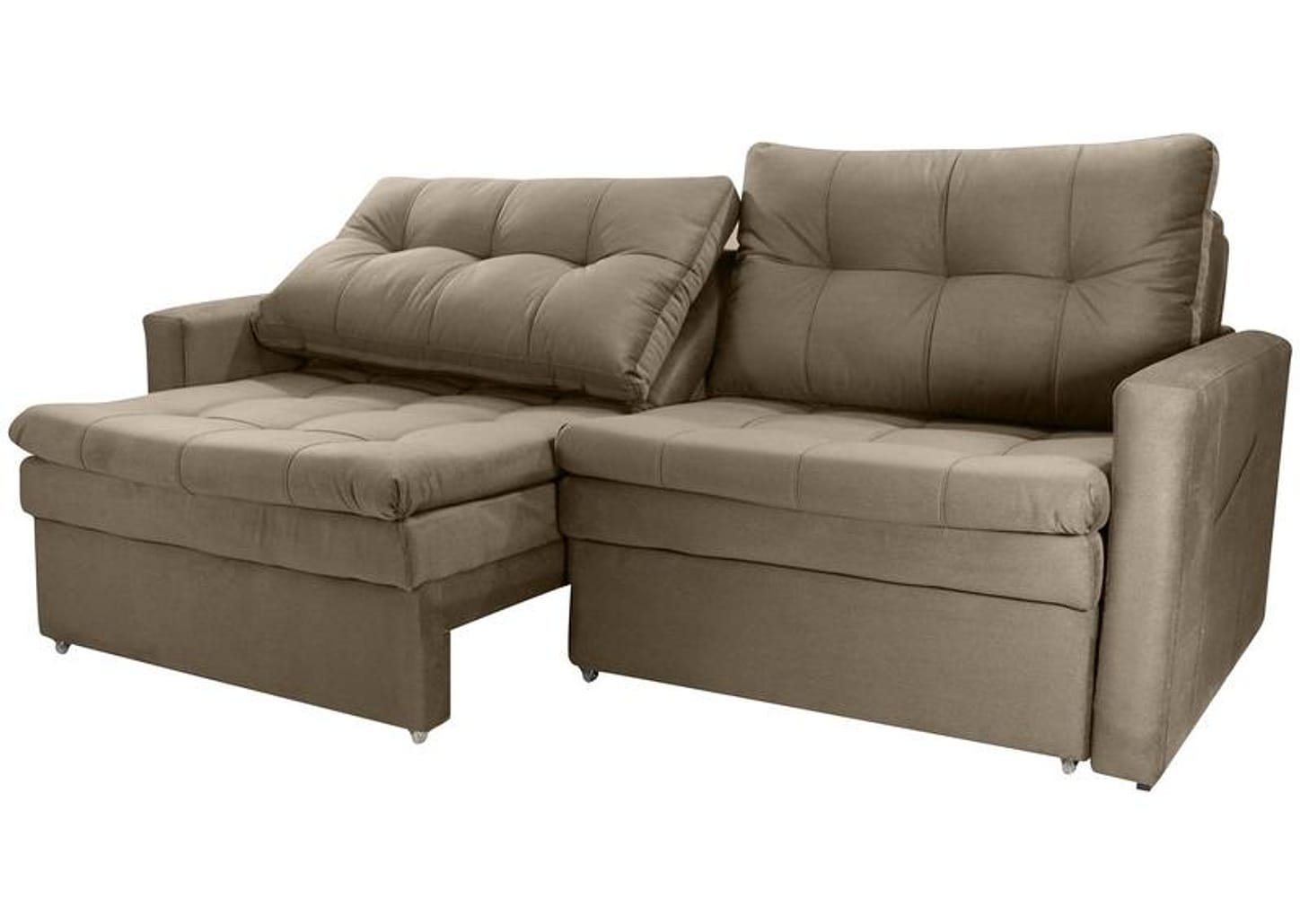 Sofá-cama Lugares Retrátil Bipartido Reclinável Veludo Matrix Nayla