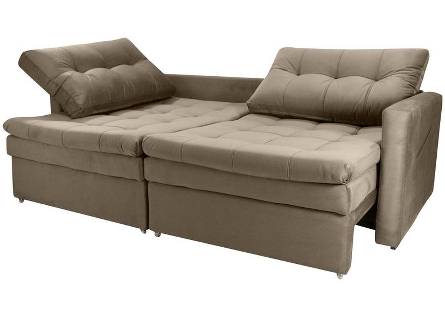 Sofá-cama Lugares Retrátil Bipartido Reclinável Veludo Matrix Nayla