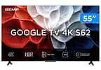 Smart TV 55" TCL 4K LED 55S62 Google TV AiPQ Pro Google Assistente 3 HDMI e USB