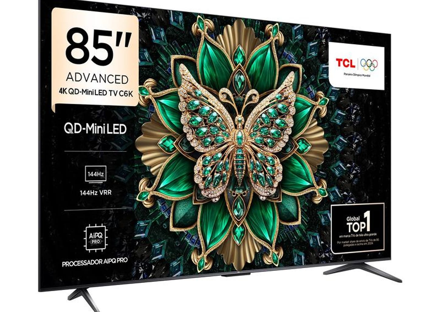 Smart TV 85" TCL UHD 4K MINILED 85C6K 120Hz Google TV AiPQ Pro Google Assistente 4 HDMI 2 USB