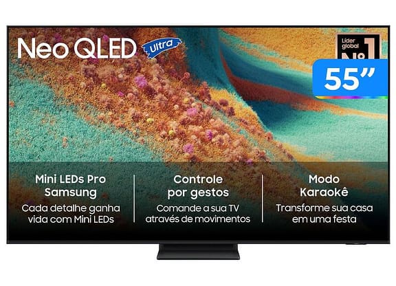 Smart TV 55" Samsung 4K Neo QLED QN85F QN55QN85FAGXZD 120Hz Tizen NQ4 AI Gen2 Bixby Alexa 4 HDMI