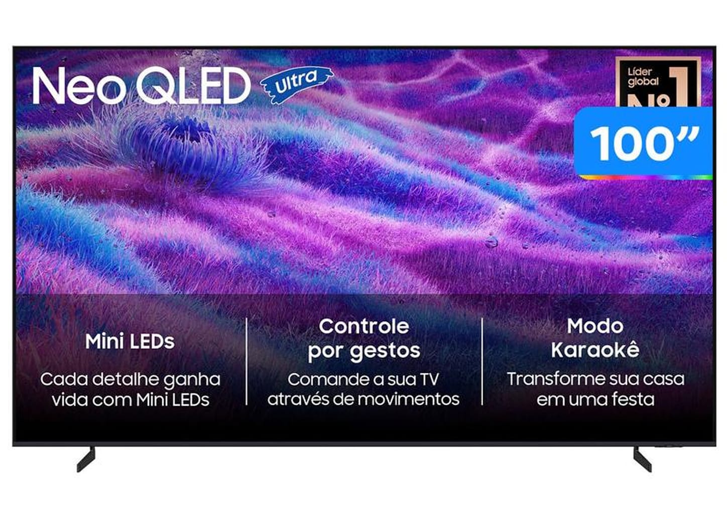 Smart TV 100" Samsung 4K Neo QLED QN80F QN100QN80FGXZD 120Hz Tizen NQ4 AI Gen2 Bixby Alexa 4 HDMI