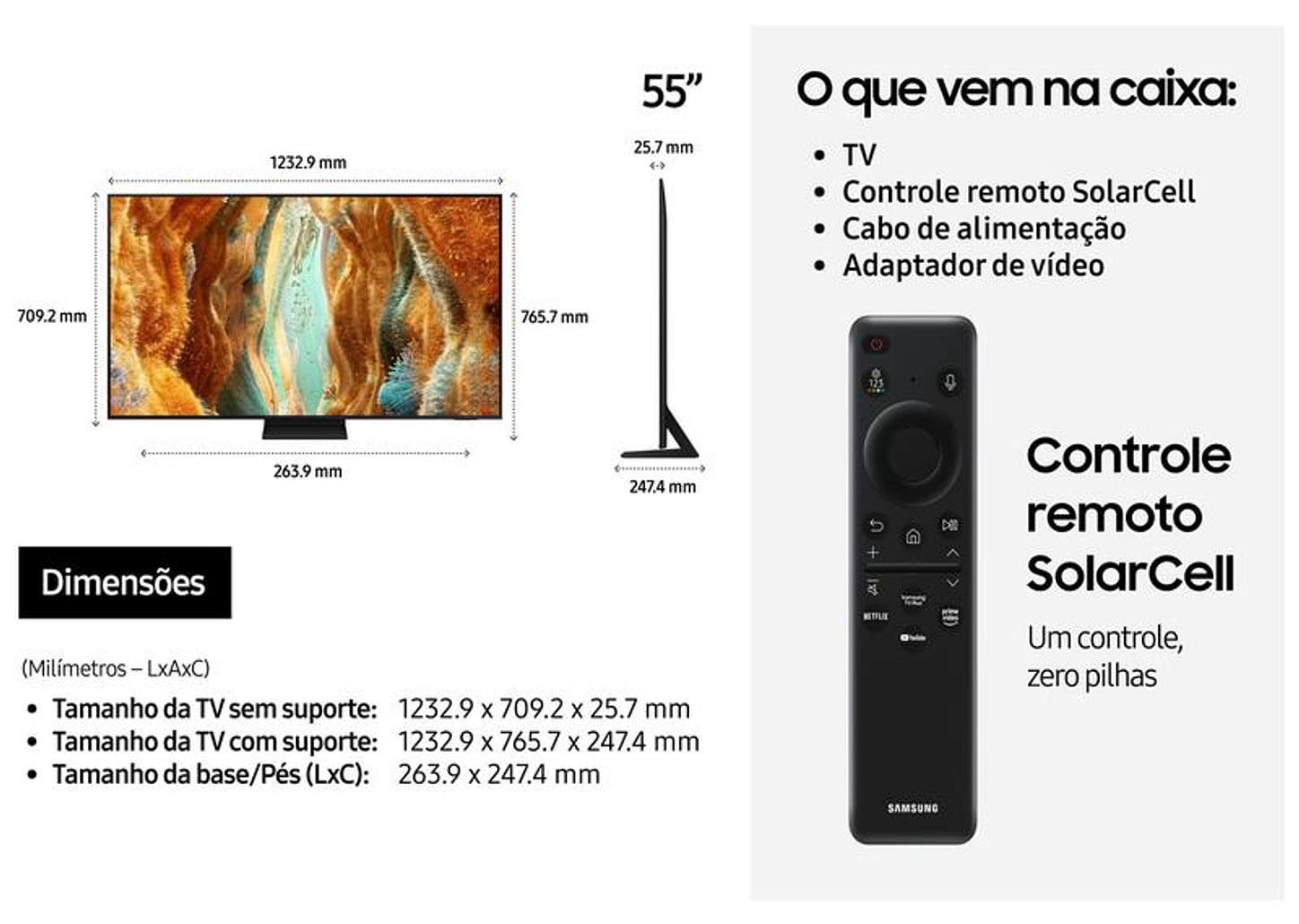 Smart TV 55" Samsung 4K Neo QLED QN70F QN55QN70FAGXZD 120Hz Tizen NQ4 AI Gen2 Bixby Alexa 4 HDMI
