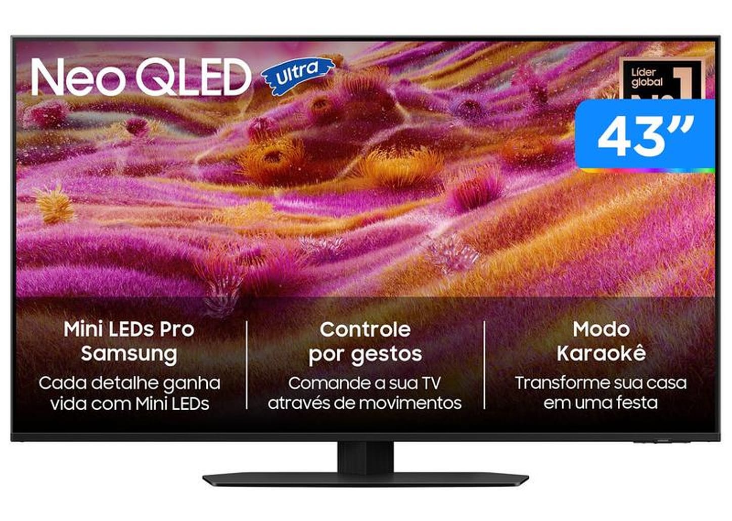 Smart TV 43" Samsung 4K Neo QLED QN90F QN43QN90FAGXZD 120Hz Tizen NQ4 AI Gen3 Bixby Alexa 4 HDMI