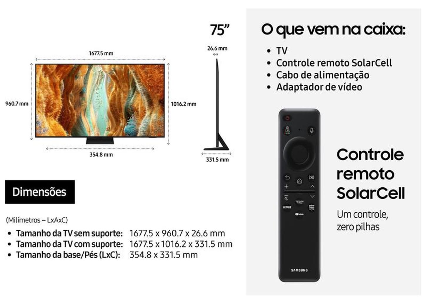 Smart TV 75" Samsung 4K Neo QLED QN70F QN75QN70FAGXZD 120Hz Tizen NQ4 AI Gen2 Bixby Alexa 4 HDMI
