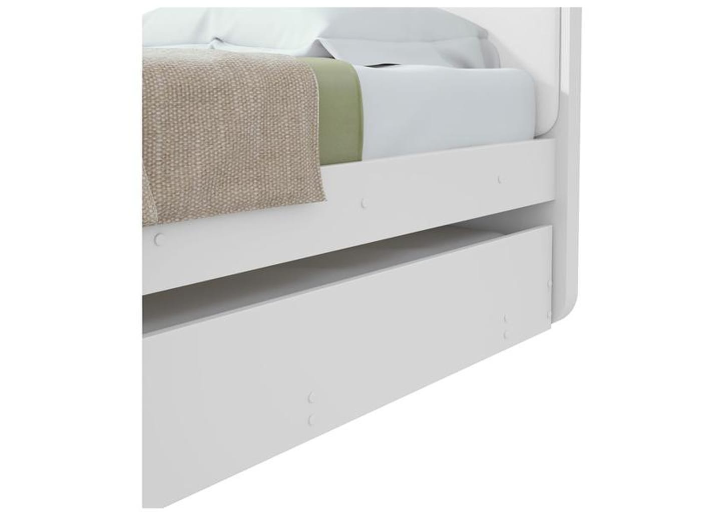 Cama de Solteiro com Cama Auxiliar Móveis Lopas Loop Branca