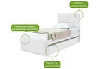 Cama de Solteiro com Cama Auxiliar Móveis Lopas Loop Branca