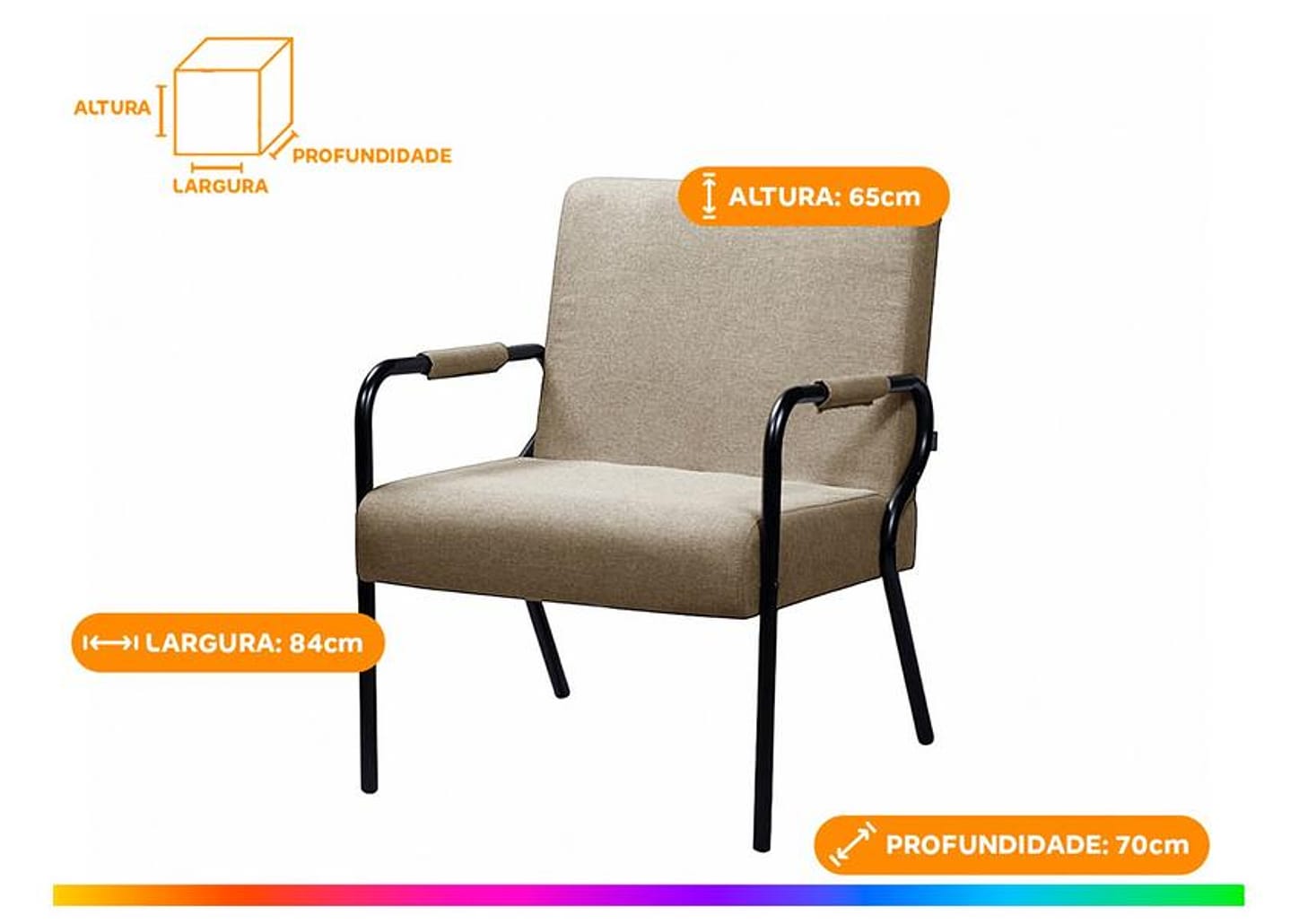 Poltrona Decorativa Opala Moderna Nordeste Flex Luiza