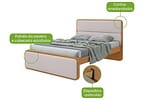 Cama de Casal Móveis Lopas Loop Amêndoa Clean e Corano Bege