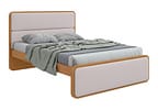 Cama de Casal Móveis Lopas Loop Amêndoa Clean e Corano Bege