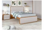 Cama de Casal Móveis Lopas Loop Amêndoa Clean e Corano Bege