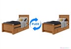 Cama de Solteiro com Cama Auxiliar 2 Gavetas Móveis Lopas Athenas Amêndoa Clean e Off White