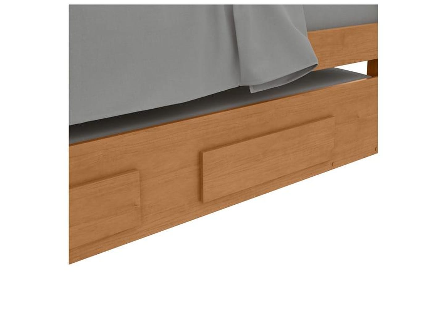 Cama de Solteiro com Cama Auxiliar 2 Gavetas Móveis Lopas Athenas Amêndoa Clean e Off White