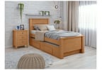 Cama de Solteiro com Cama Auxiliar 2 Gavetas Móveis Lopas Athenas Amêndoa Clean e Off White