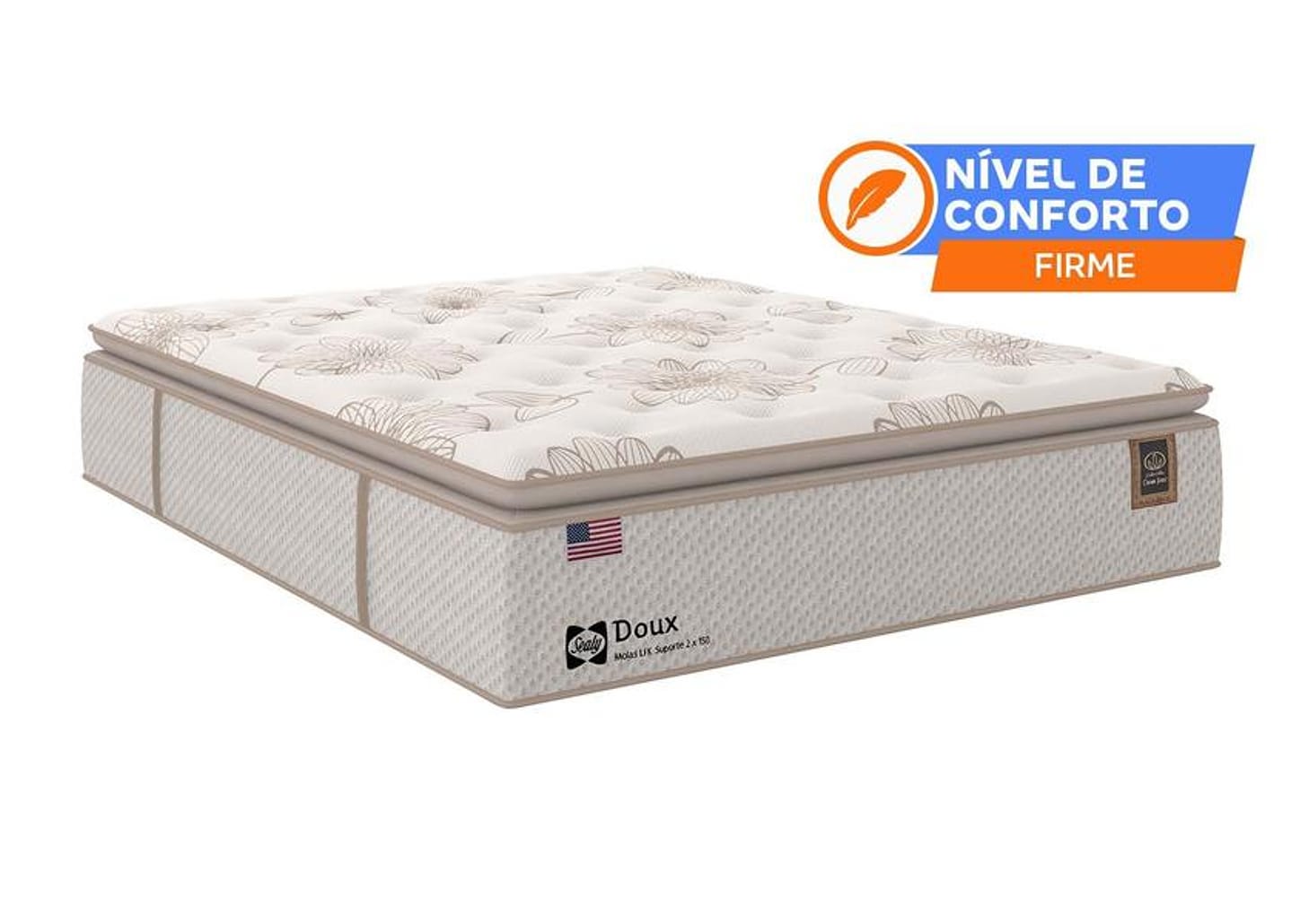 Colchão Queen Sealy de Mola 36x158x198cm Doux Comfort