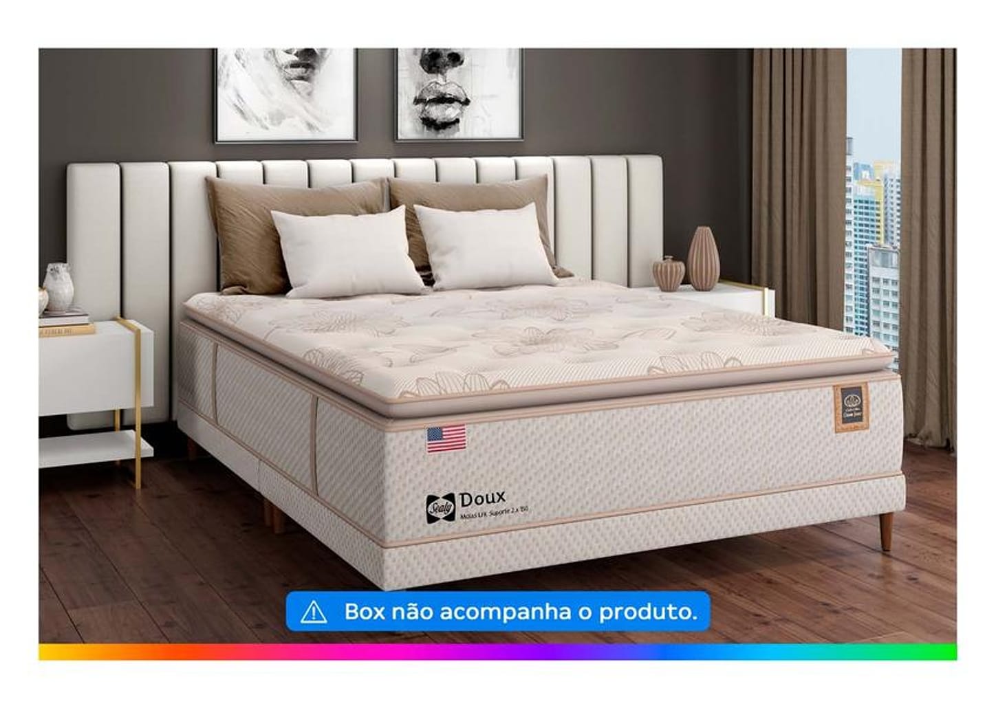 Colchão Queen Sealy de Mola 36x158x198cm Doux Comfort