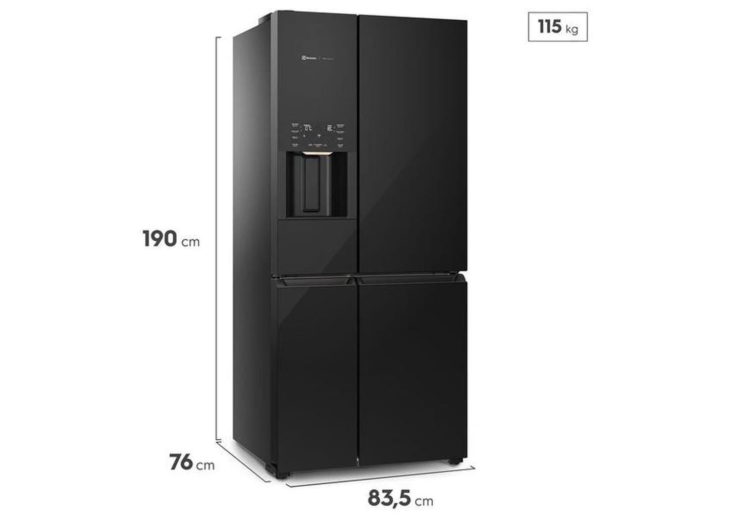 Geladeira/Refrigerador Electrolux Frost Free Side by Side Preto 583L IQ8IB