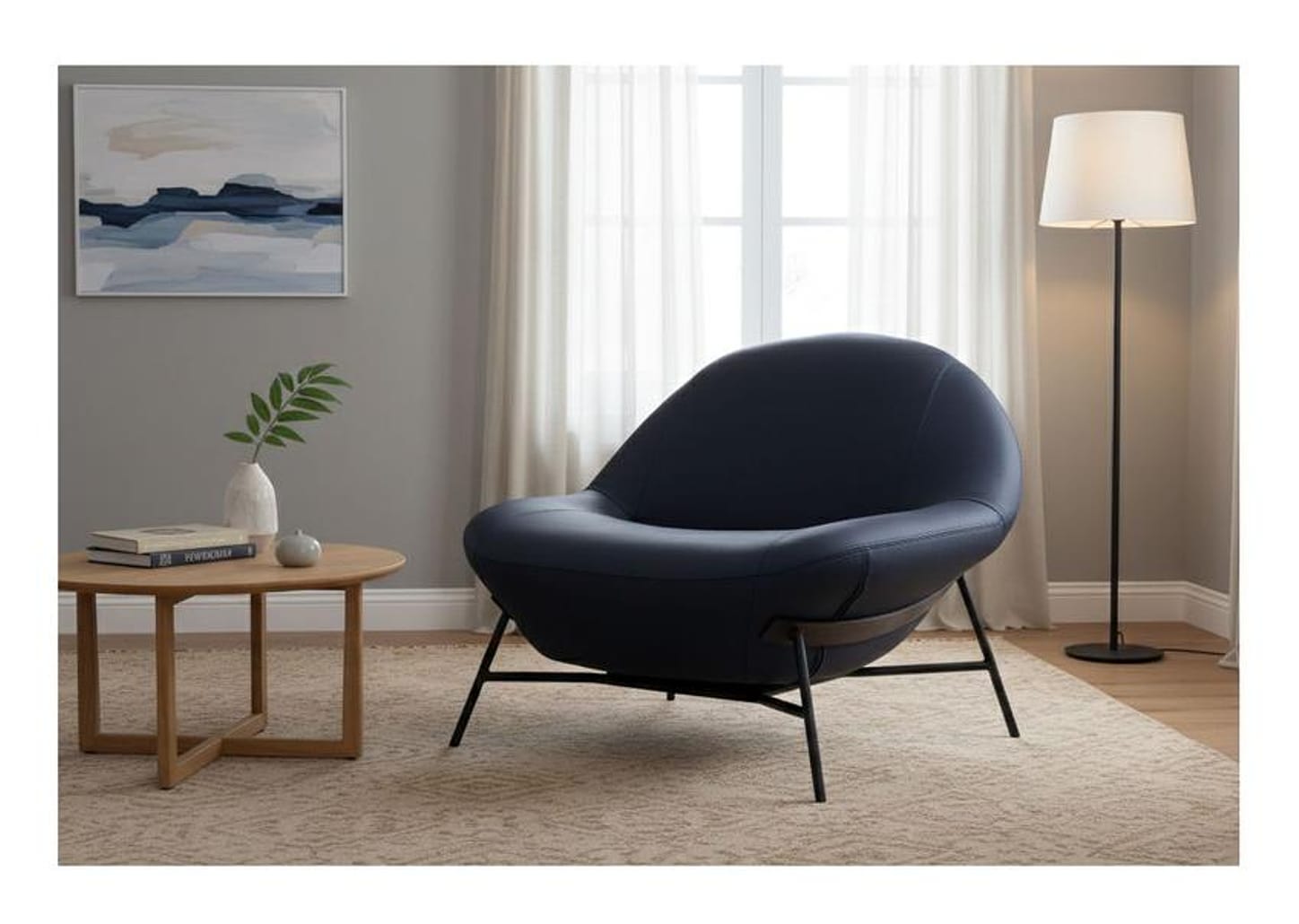 Poltrona Decorativa Moderno Toro Bianco Aba 3076