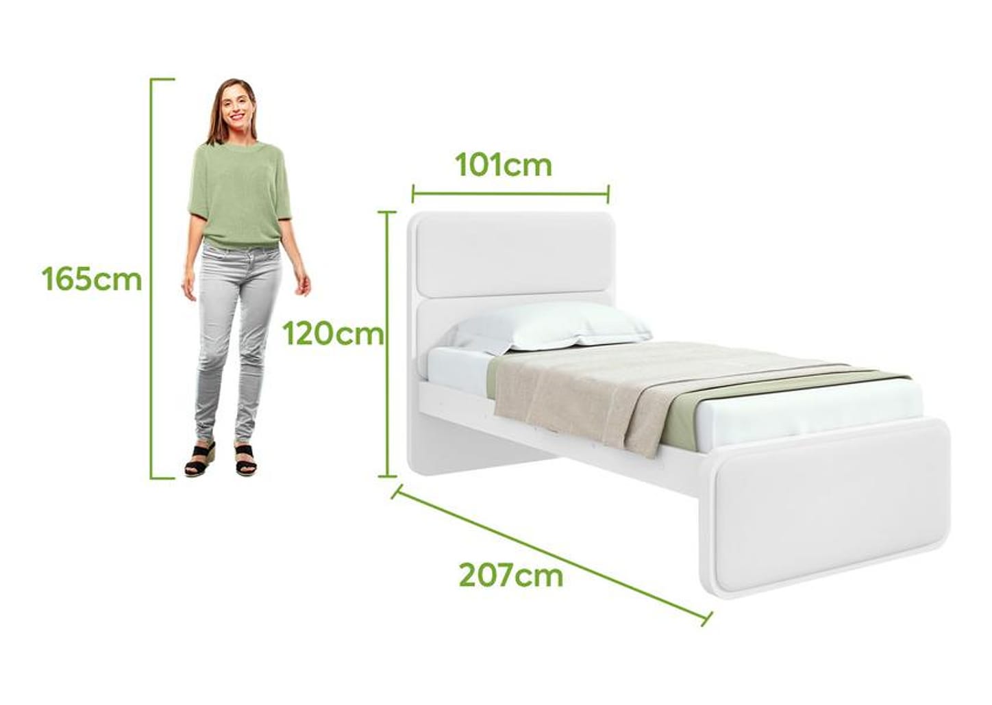 Cama de Solteiro Móveis Lopas Loop Branca
