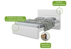 Cama de Casal Móveis Lopas Loop Branca