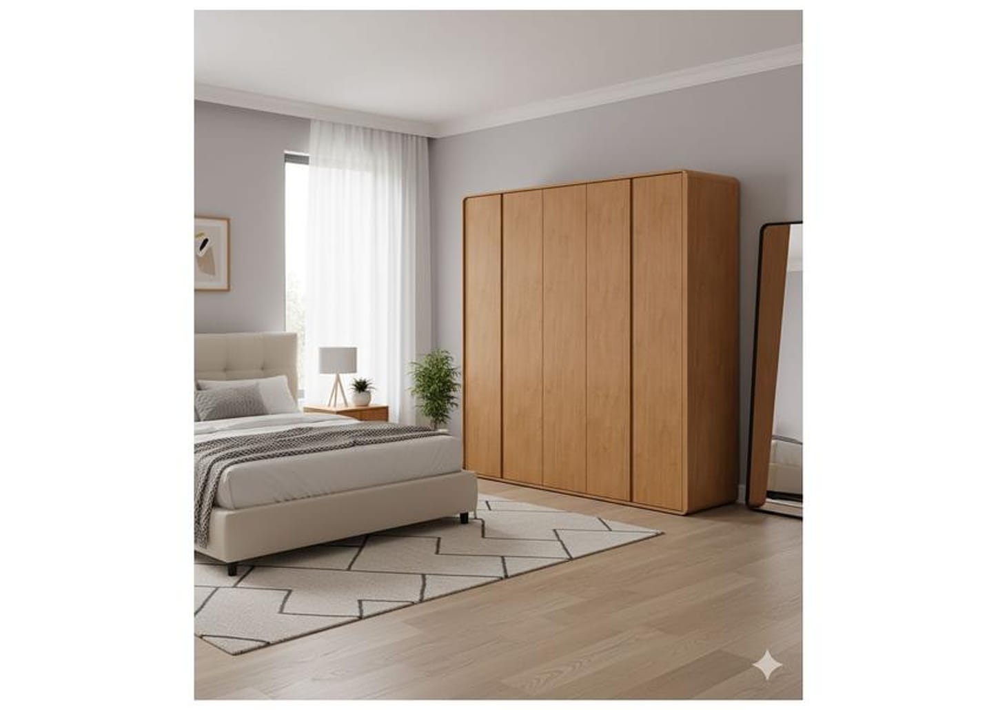 Guarda-roupa 6 Gavetas 6 Portas Móveis Lopas Casal Loop