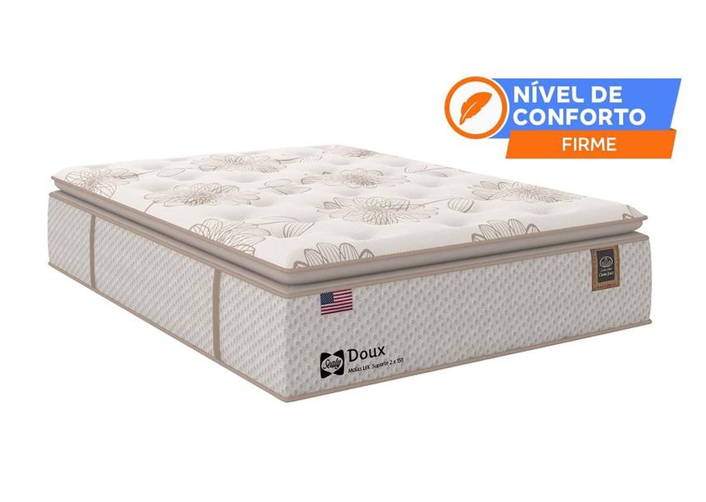 Colchão Casal Sealy de Mola 36x138x188cm Doux Comfort