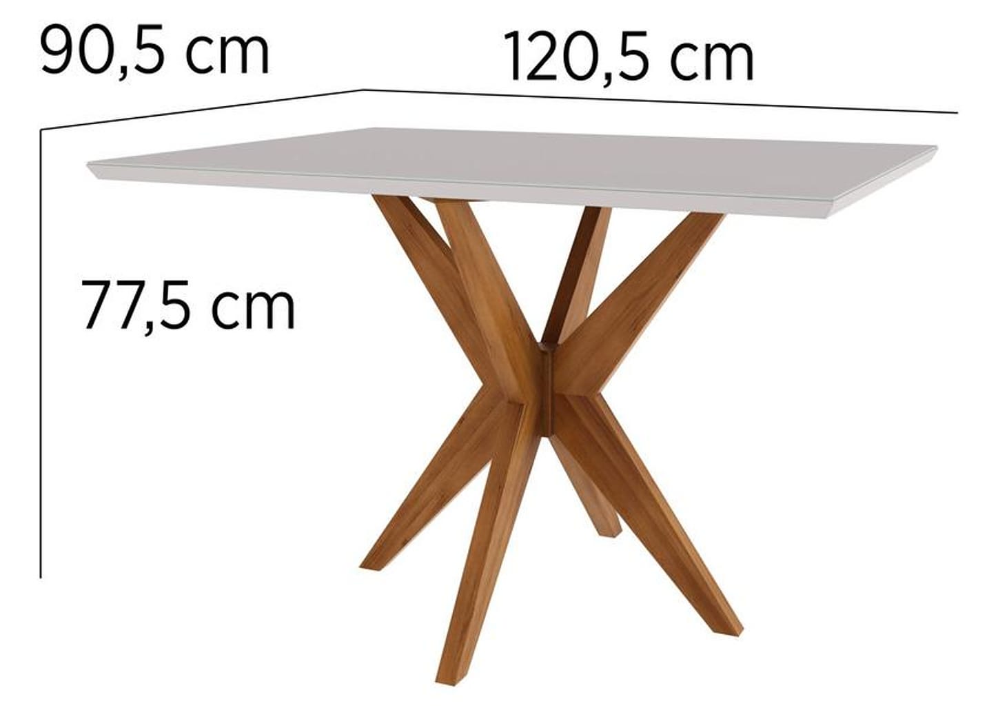 Mesa de Cozinha 4 Cadeiras Retangular Madeira Donna Nesher