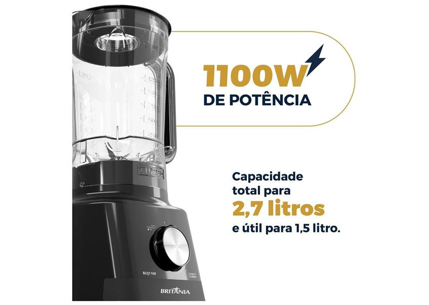Liquidificador Britânia BLQ1100 1100W 2,7L Preto 33101308