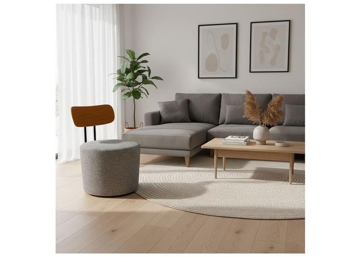 Poltrona Decorativa Redonda Contemporânea Caemmun Luna