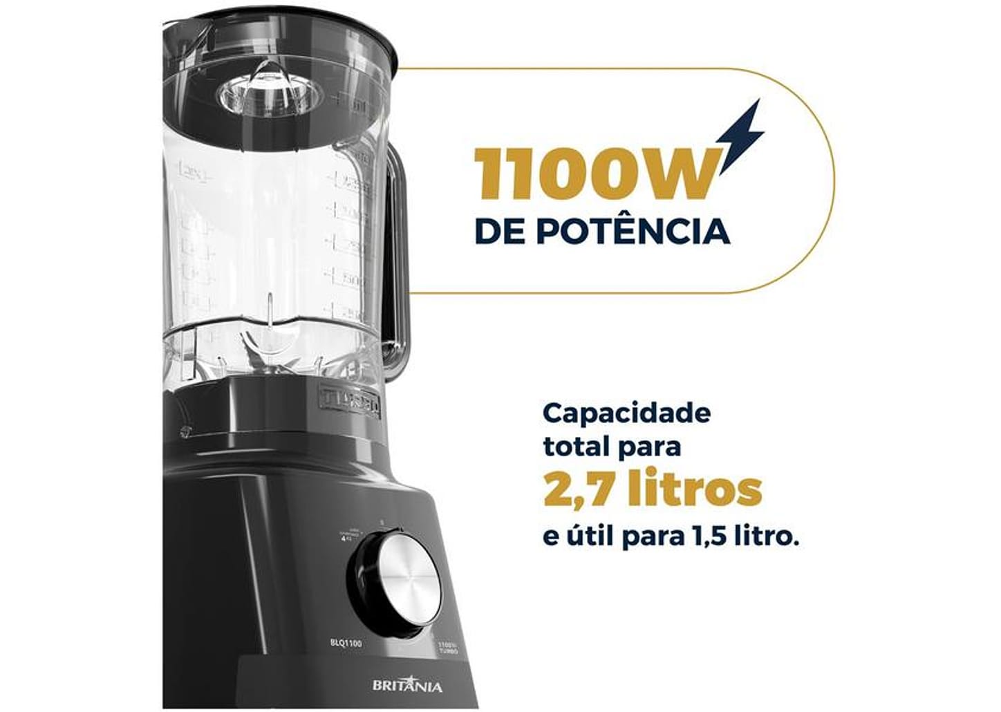 Liquidificador Britânia BLQ1100 1100W 2,7L Preto 33102308