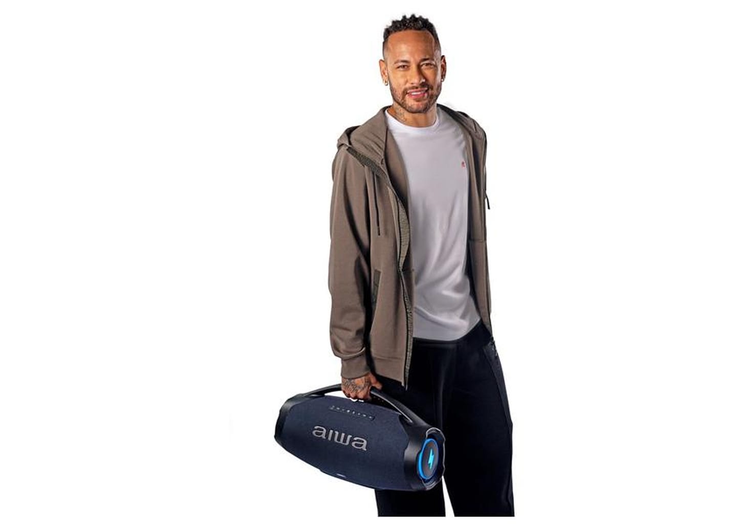 Caixa de Som Aiwa Boombox Light Plus AWS-BBS-01-LBL Bluetooth Ativa Portátil 200W USB