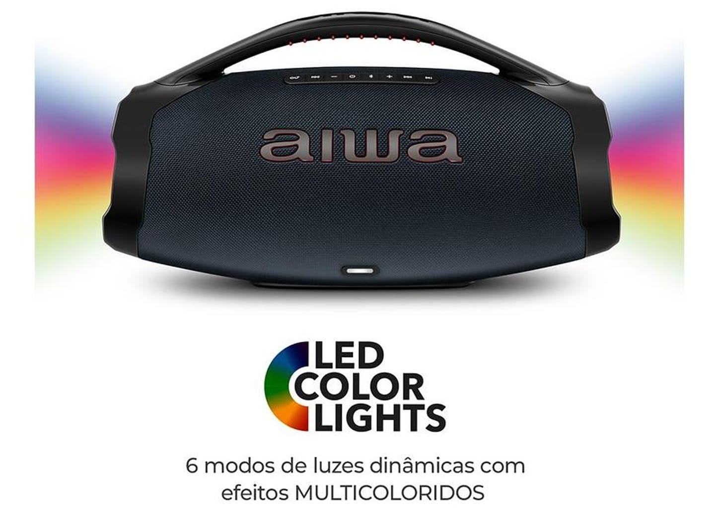 Caixa de Som Aiwa Boombox Light Plus AWS-BBS-01-LBL Bluetooth Ativa Portátil 200W USB