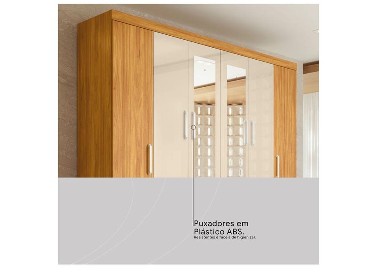 Guarda-roupa Casal com Espelho 6 Gavetas 6 Portas Demobile Paris II