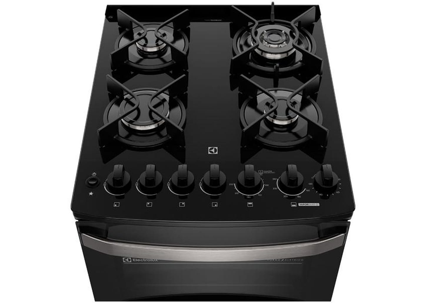 Fogão 4 Bocas Electrolux Preto Duplo Forno Experience FE4DB