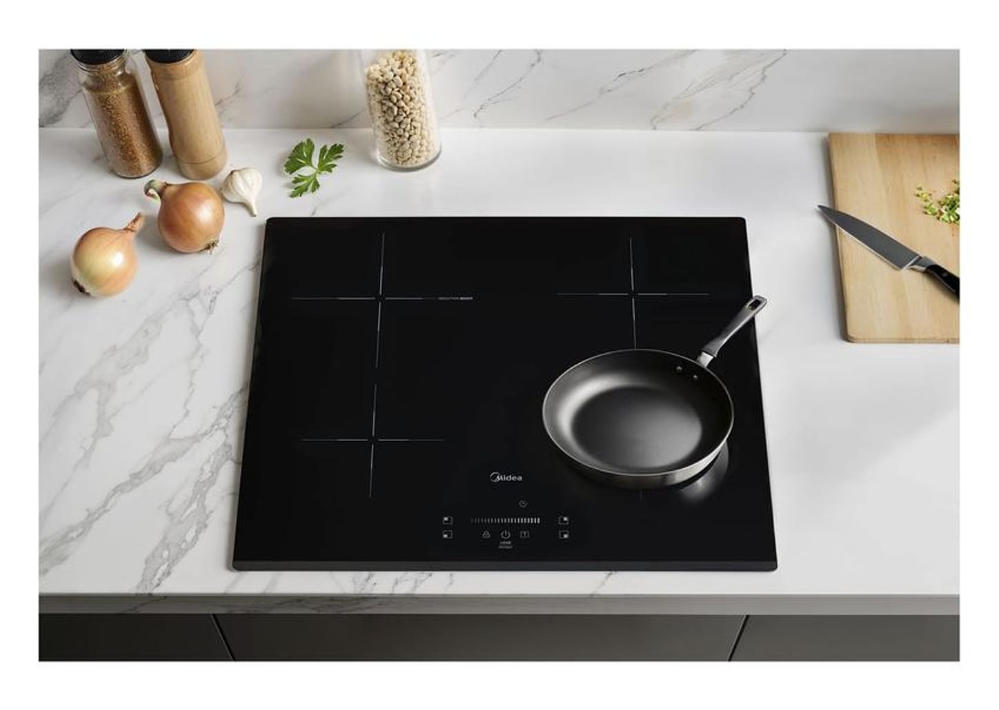 Cooktop 4 Bocas Elétrico Midea Touch Digital Preto Acendimento Automático CYC40P2