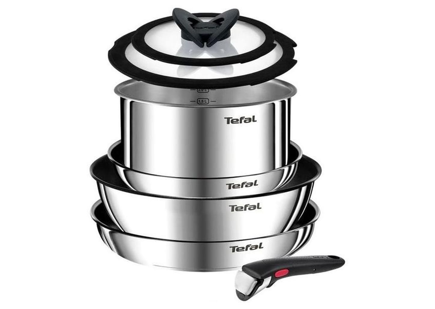 Jogo de Panelas Tefal Inox Fundo Triplo 4 Peças Ingenio