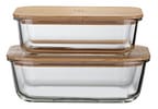 Jogo de Potes Hermético Electrolux com Tampa - Retangular Bambu 2 Peças