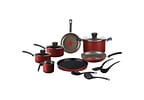 Jogo de Panelas Rochedo Antiaderente de Alumínio Vermelho 11 Peças Facilita