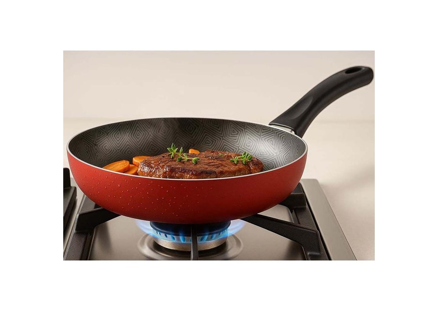 Jogo de Panelas Rochedo Antiaderente de Alumínio Vermelho 11 Peças Facilita