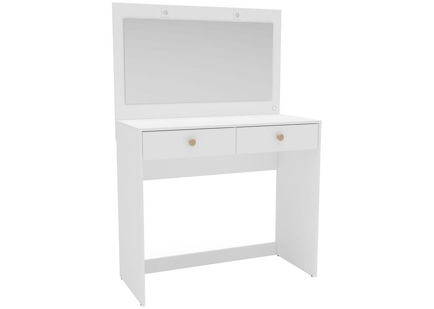 Penteadeira com Espelho e LED 2 Gavetas Politorno Móveis Valência