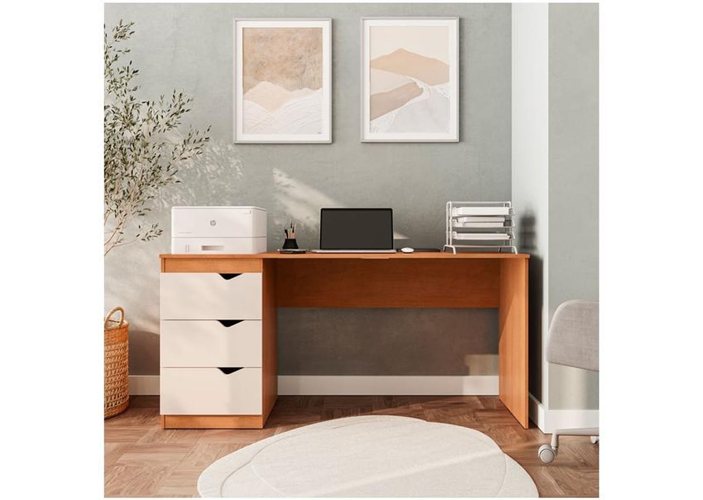 Escrivaninha 3 Gavetas Politorno Móveis Porto