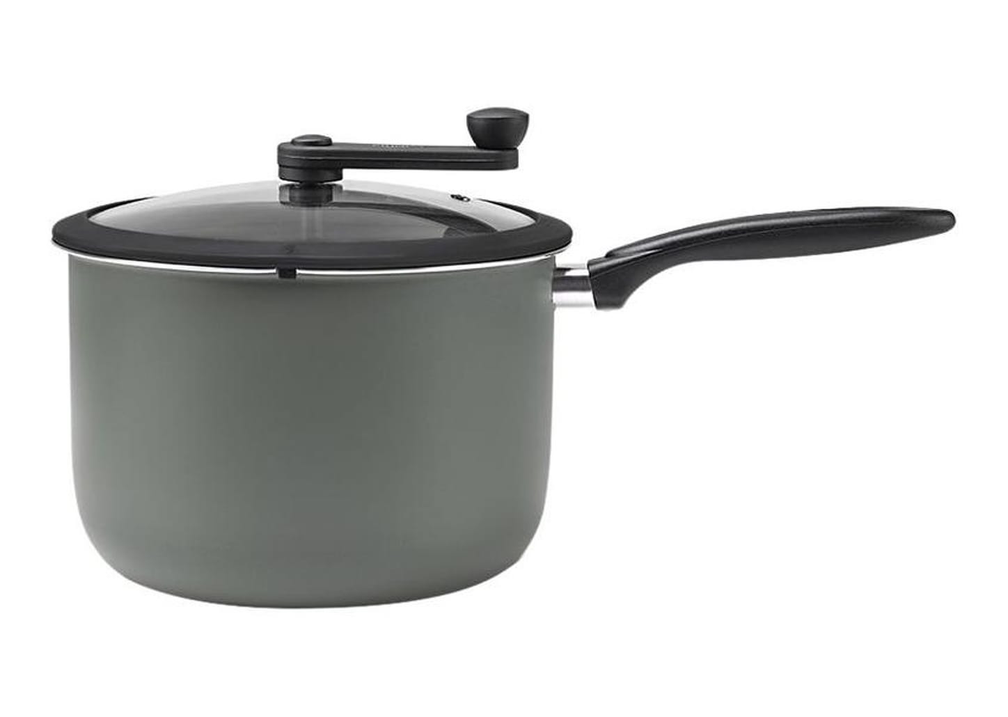 Panela Pipoqueira Brinox de Alumínio com Tampa de Vidro 5,5L 22cm Cinza Ceramic Life Pic Poc