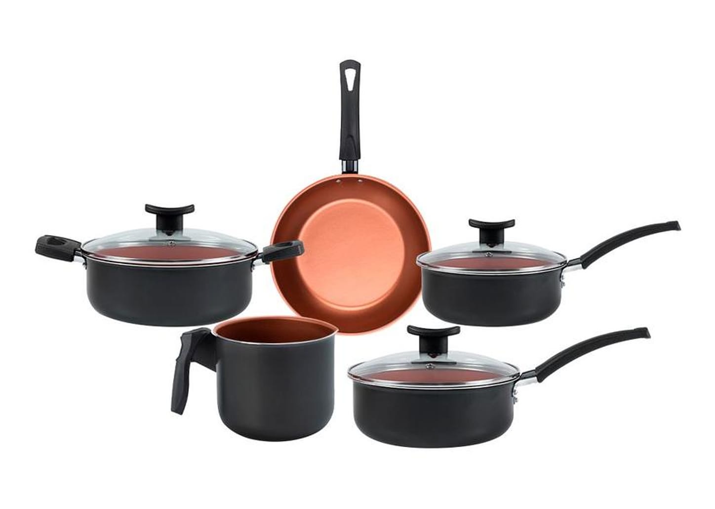 Jogo de Panelas Brinox de Alumínio Cinza 5 Peças Topázio