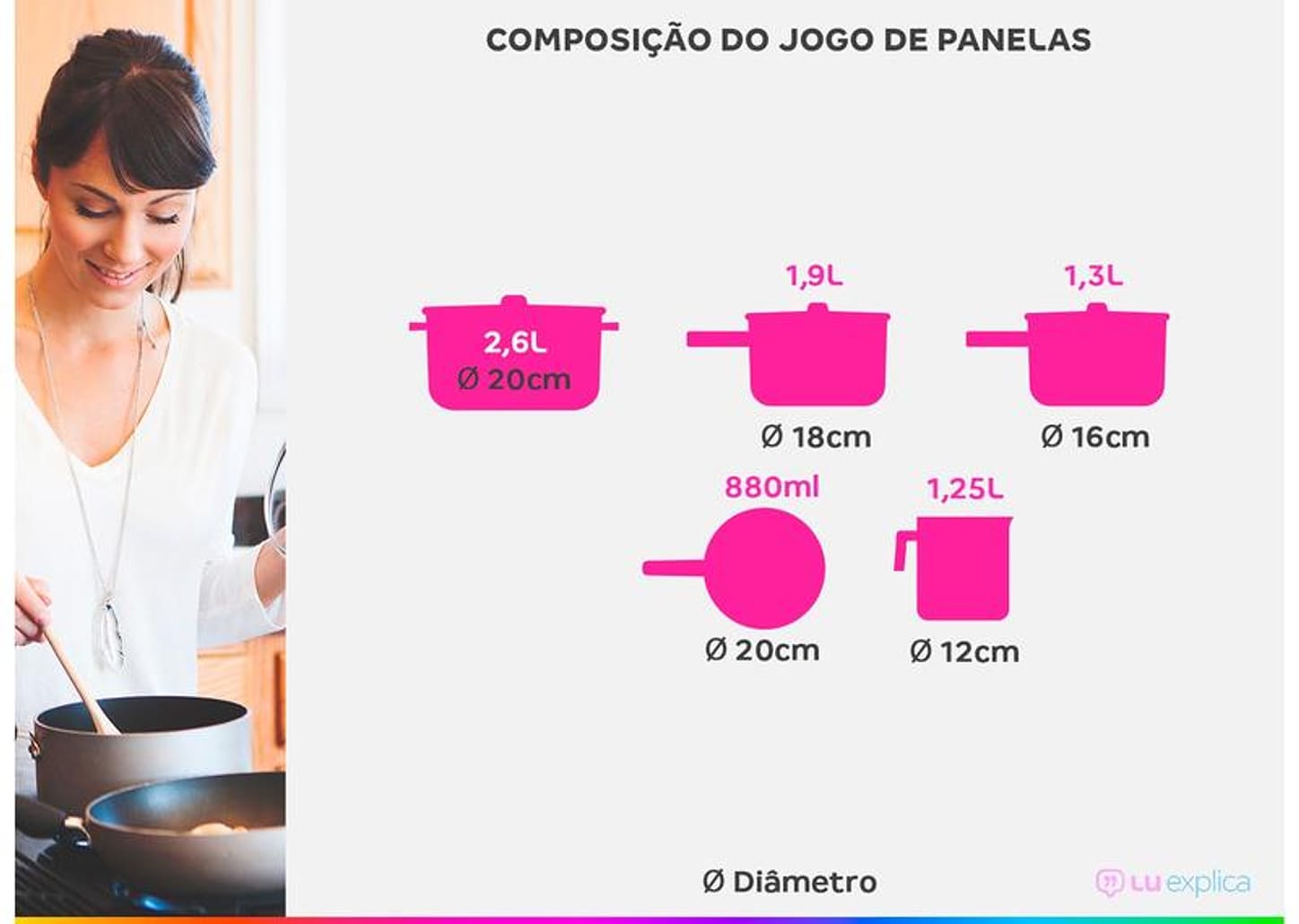 Jogo de Panelas Brinox de Alumínio Cinza 5 Peças Topázio