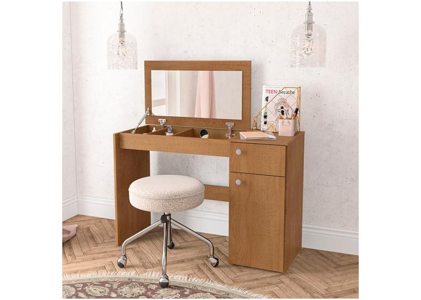 Escrivaninha 1 Gaveta 2 Portas Politorno Móveis Iracema