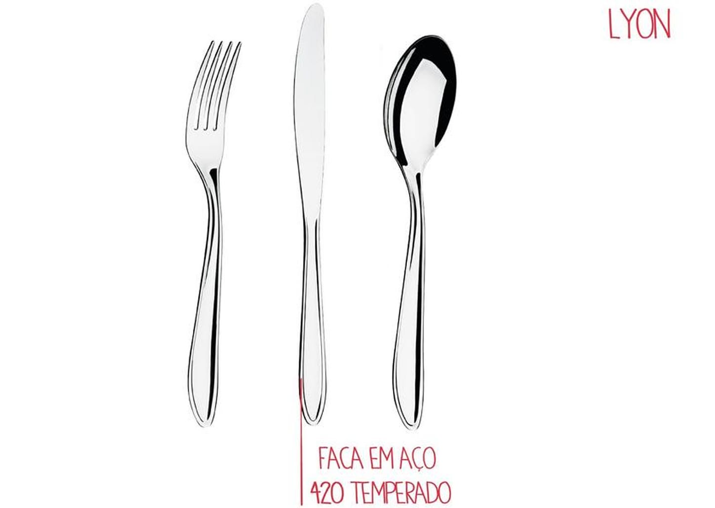 Faqueiro Brinox Lyon 5101/102 Inox 24 Peças