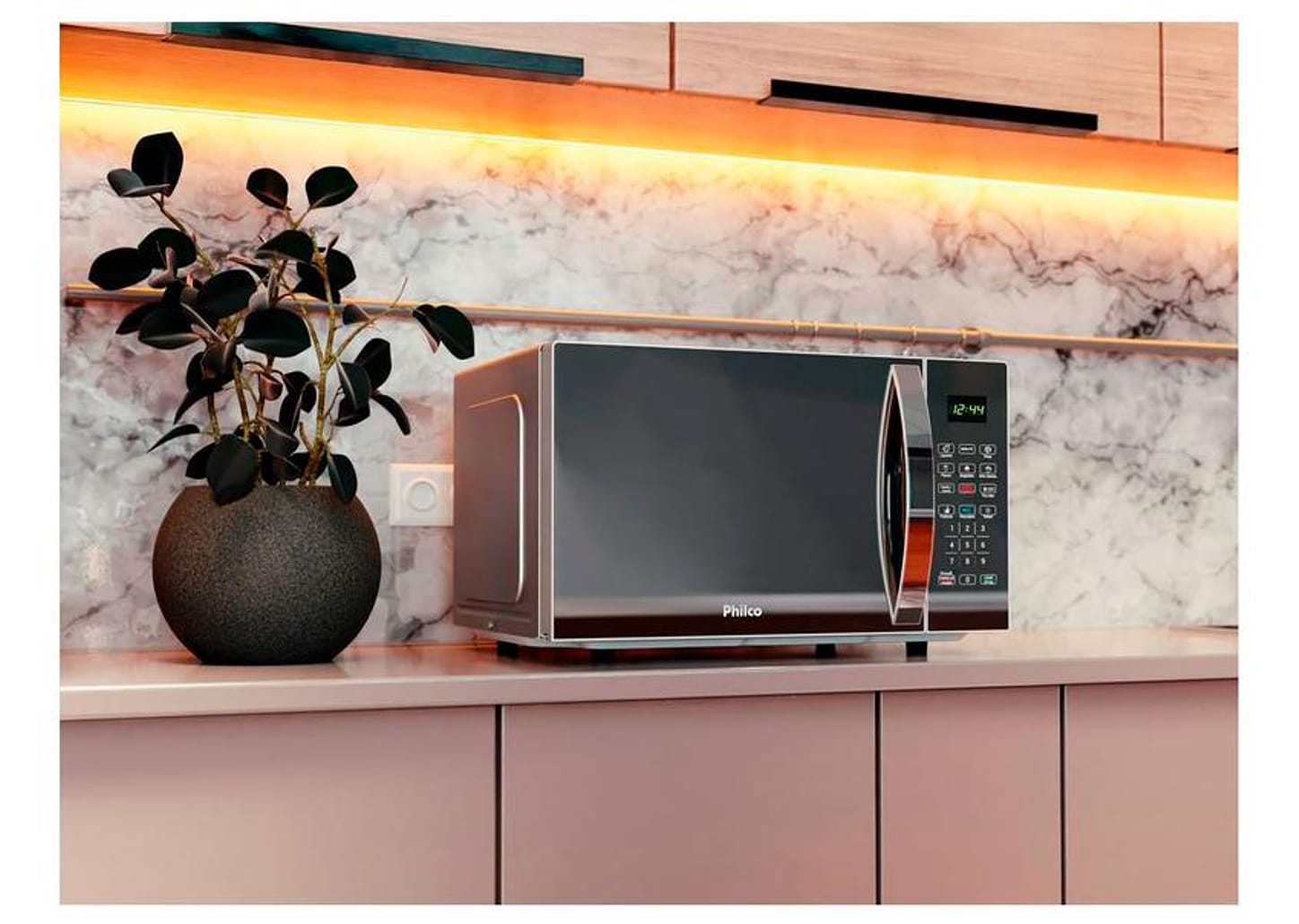 Micro-ondas Philco 28L Prata Espelhado PMO30S