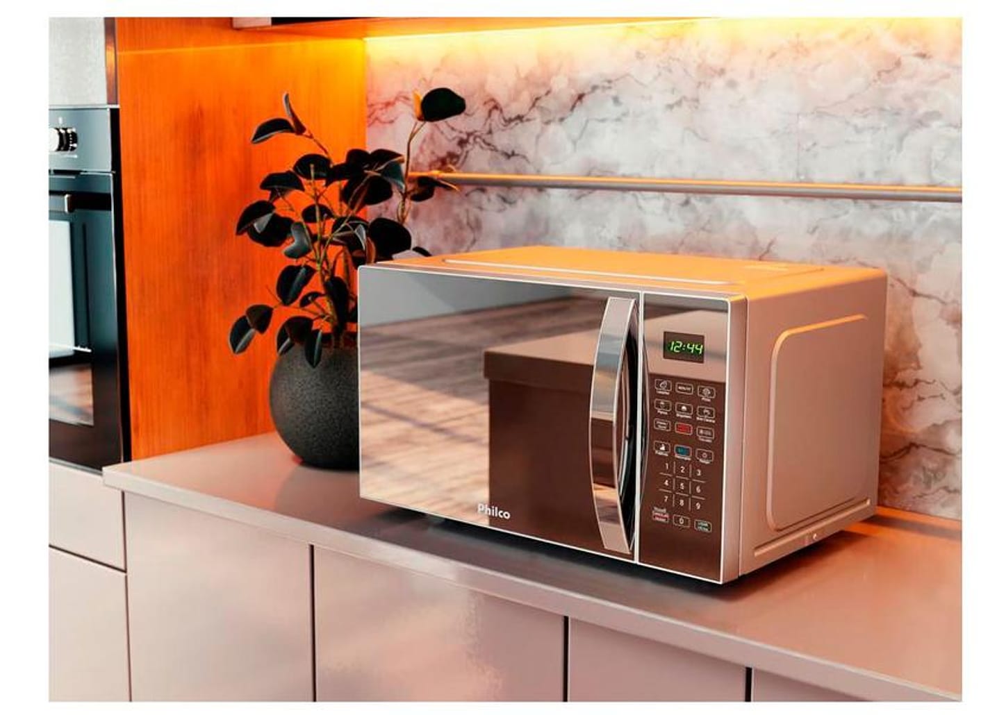 Micro-ondas Philco 28L Prata Espelhado PMO30S