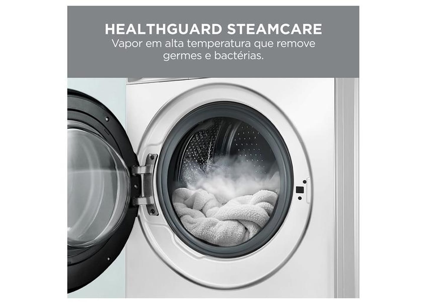 Lavadora de Roupas Midea Slim 11kg HealthGuard Smart Inverter Água Fria e Quente Branco MF201W110WB/WK-01