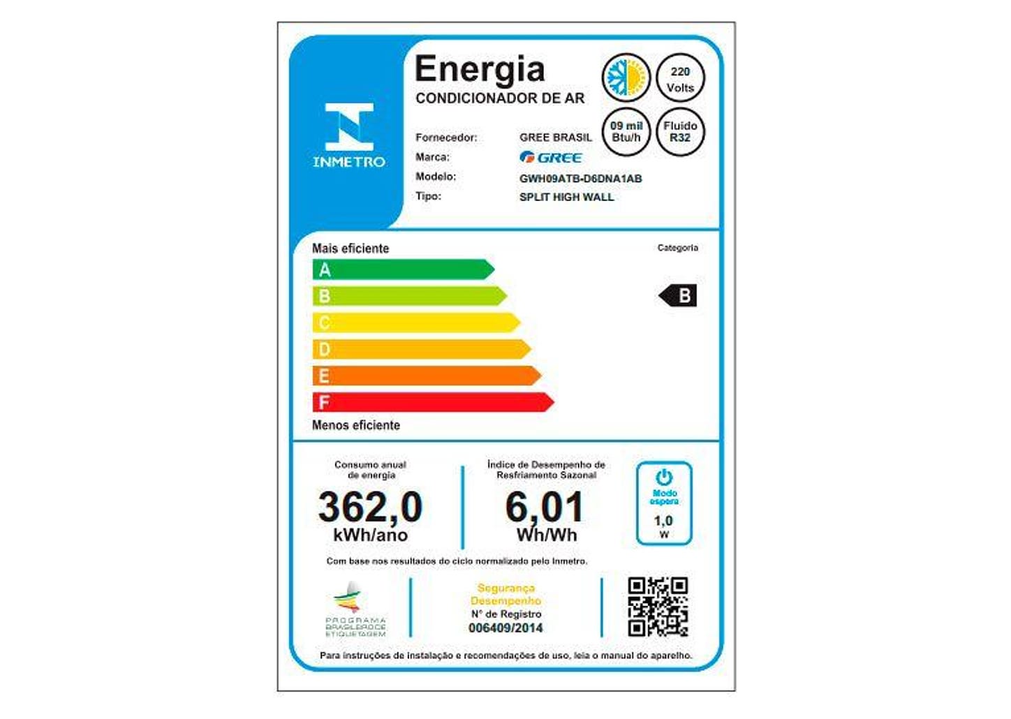 Ar-condicionado Split 9.000 BTUs Gree Inverter Quente e Frio GWH09ATB-D6DNA1AB